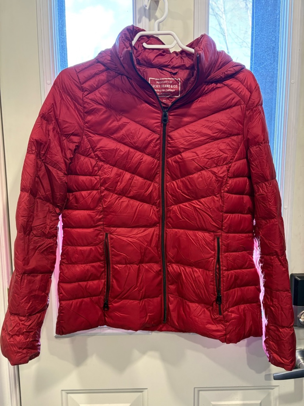 Lucky Brand Women's Crimson Packable Puffer Jacket with Hood